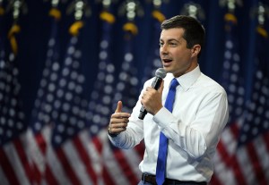 mayor Pete Buttigieg speaking at an event