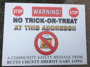 sex offenders trick or treat sign