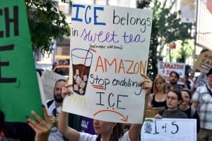 “We the undersigned artists are outraged that Amazon continues to provide the technical backbone for ICE’s human rights abuses”