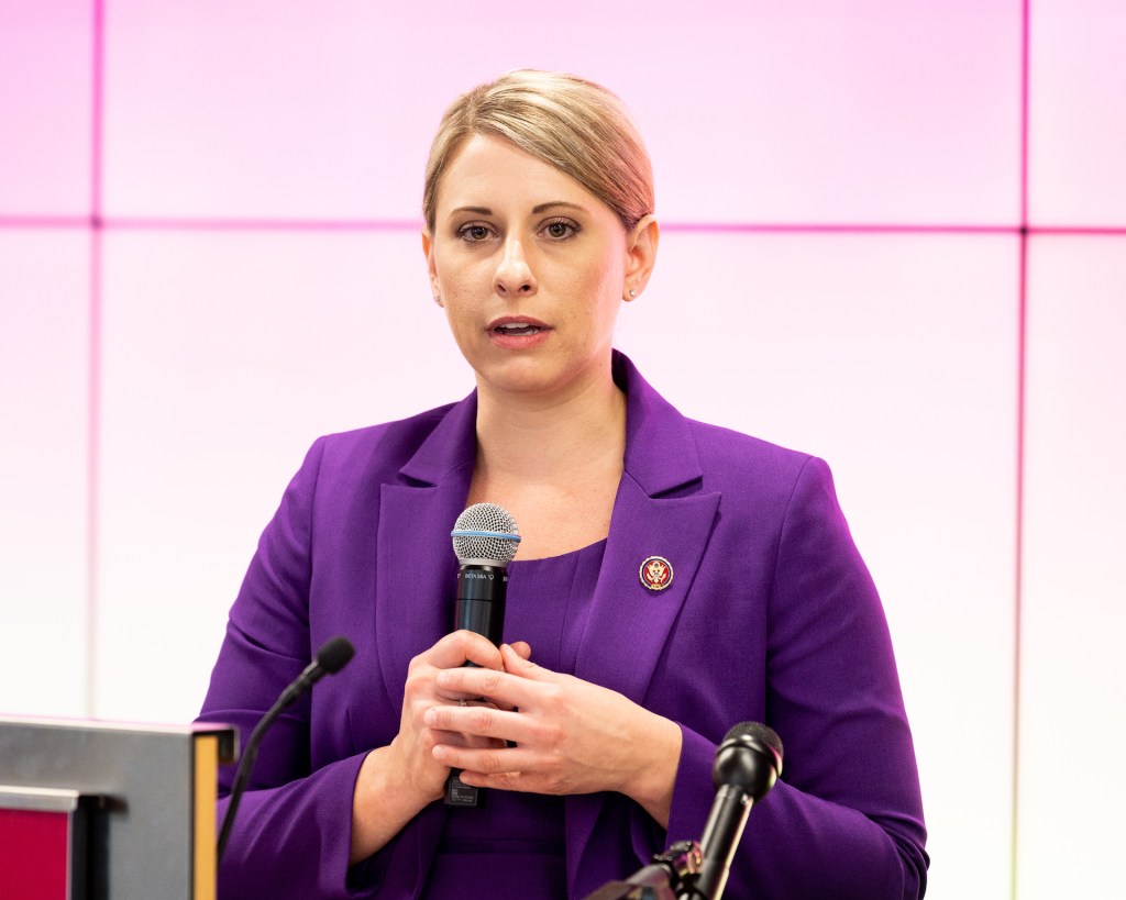 U.S. Representative Katie Hill (D-CA) speaking at the Ignite Young Women Run D.C. Conference in Washington, DC.