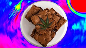 Hash Brownies mit einem Cannabis-Blatt