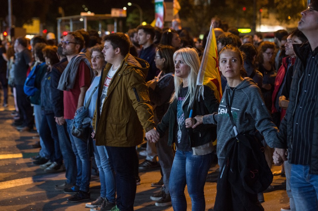 Protesters in Barcelona