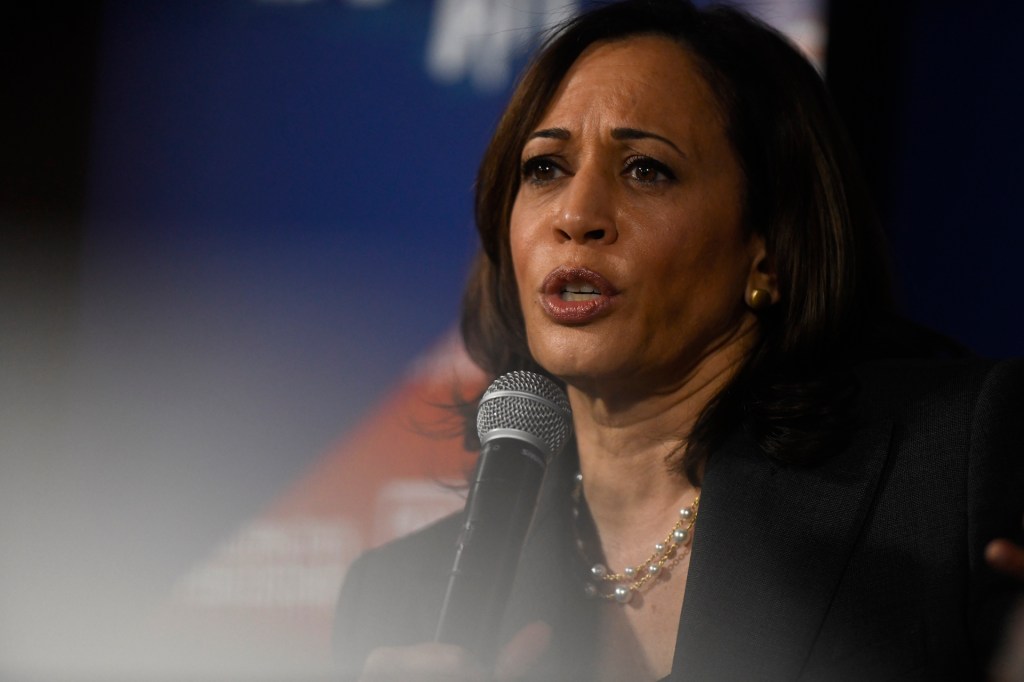 Democratic presidential candidate, U.S. Sen. Kamala Harris (D-CA) speaks during a town hall at the Eastern State Penitentiary on October 28, 2019 in Philadelphia, Pennsylvania.