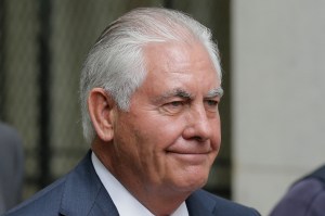 Former Exxon CEO and ex-Secretary of State Rex Tillerson leaves a courthouse in New York, Wednesday, Oct. 30, 2019.