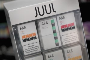 JUUL flavored pods in a retail case