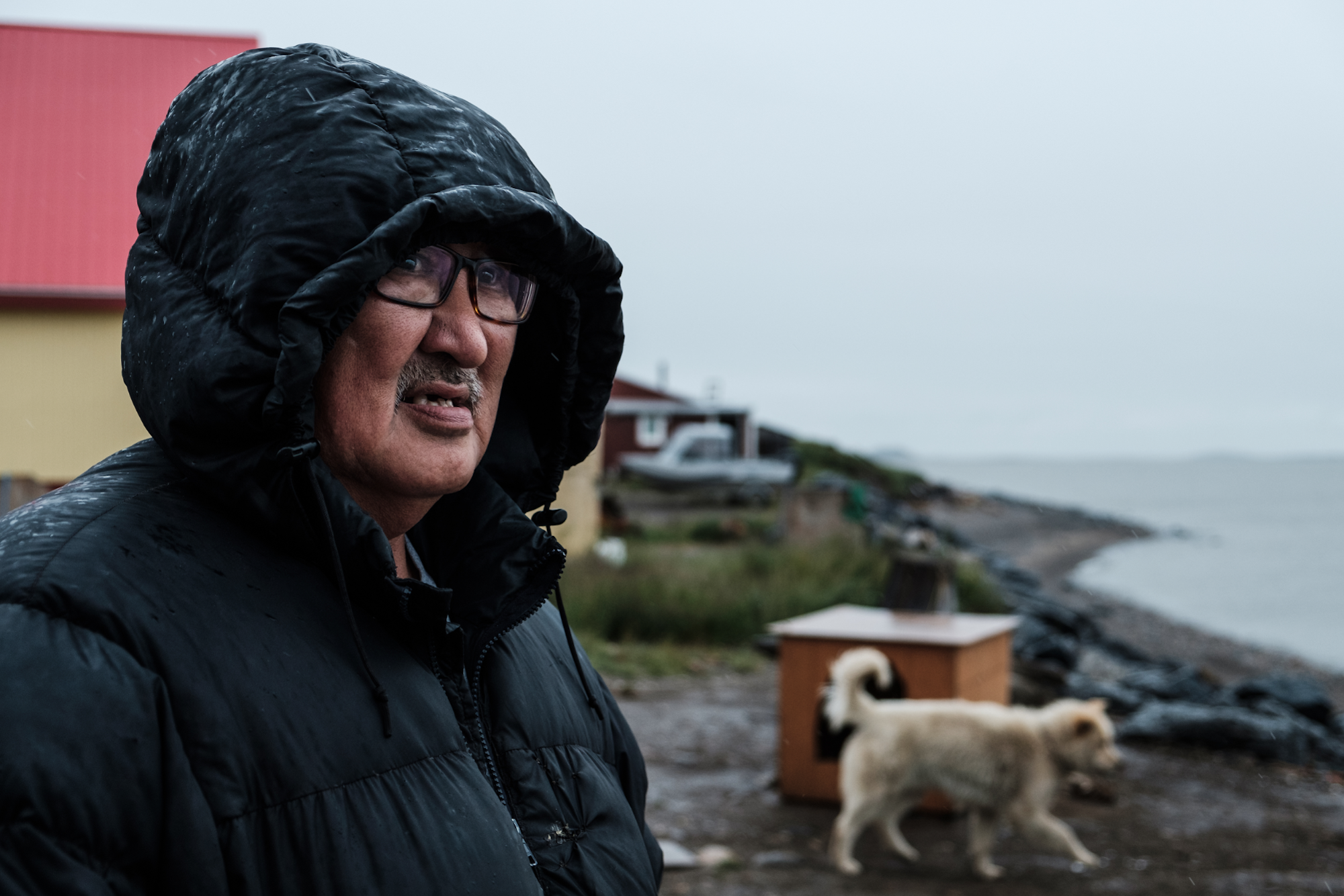 Sandy Adam on The Point, August 2018. He said he doesn’t allow his grandchildren to play on the rip-rap anymore as the boulders have become dangerously unstable.