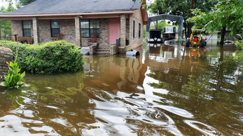 Harold Terrance's home during the flood of August 2016.