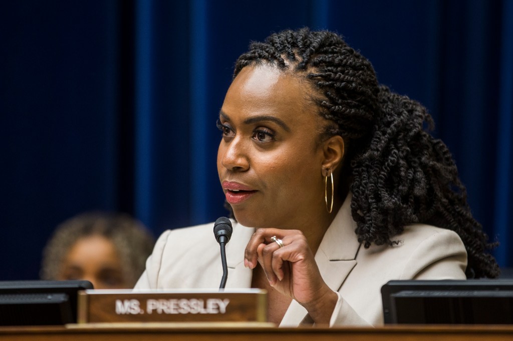 Rep. Ayanna Pressley speaking in Congress