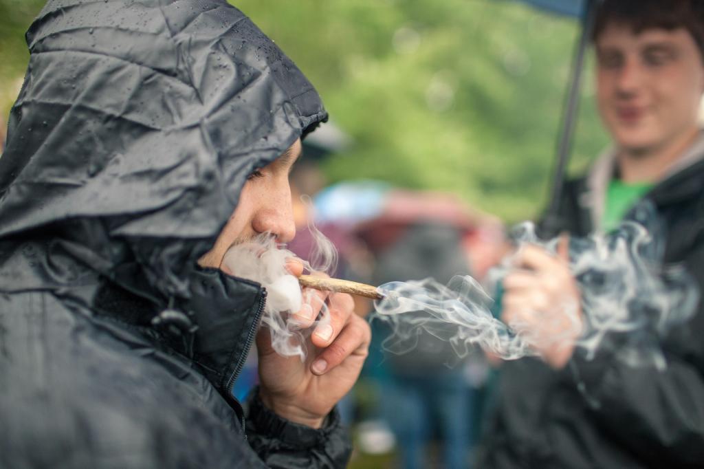 man smoking weed london