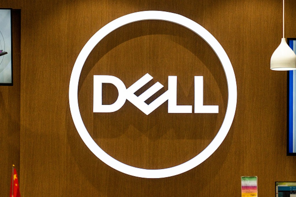 Dell logo on wall