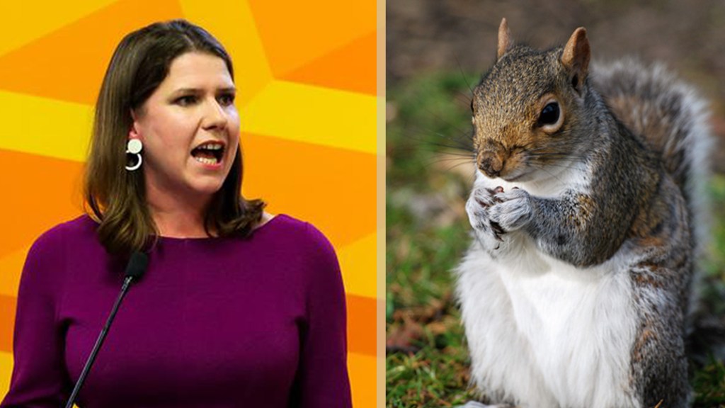 Jo Swinson shooting squirrels