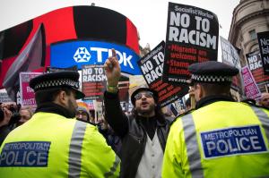 anti-racism anti-fascism march London 2015 2010s woke culture