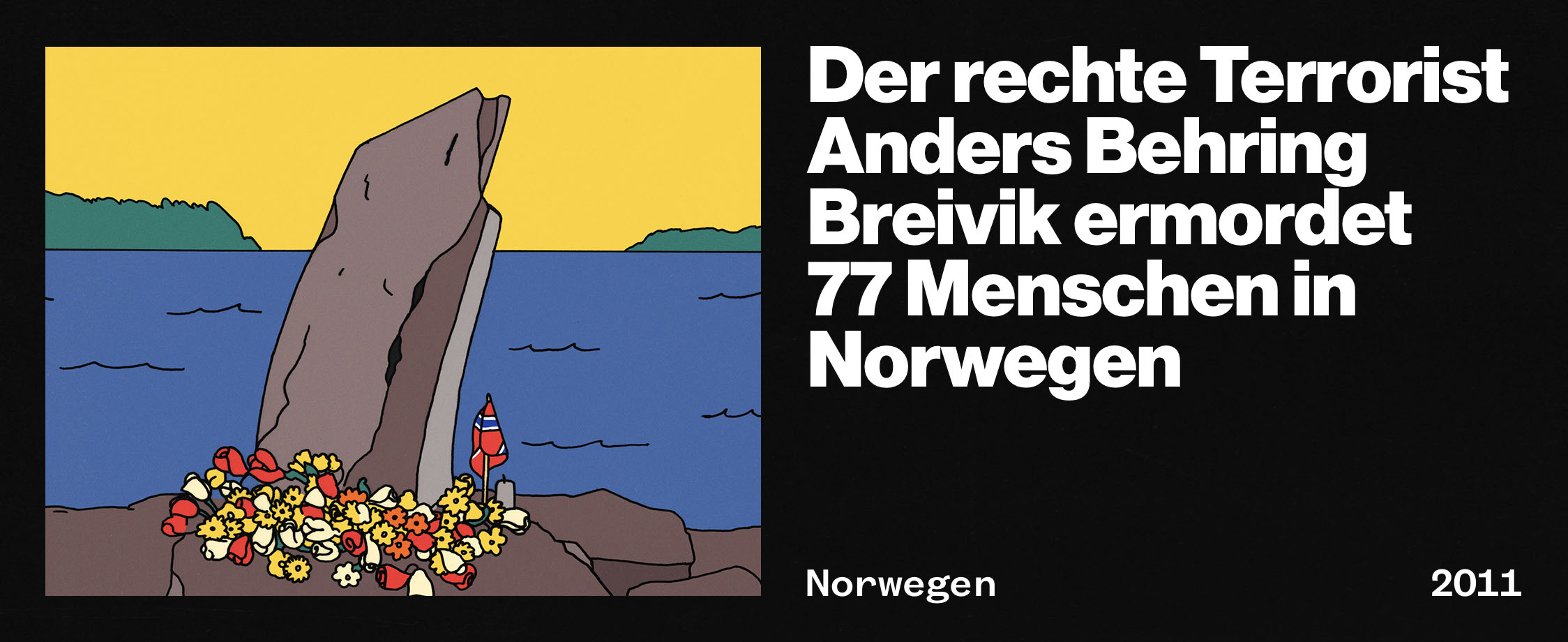 Der rechte Terrorist Anders Behring Breivik ermordet 77 Menschen in Norwegen