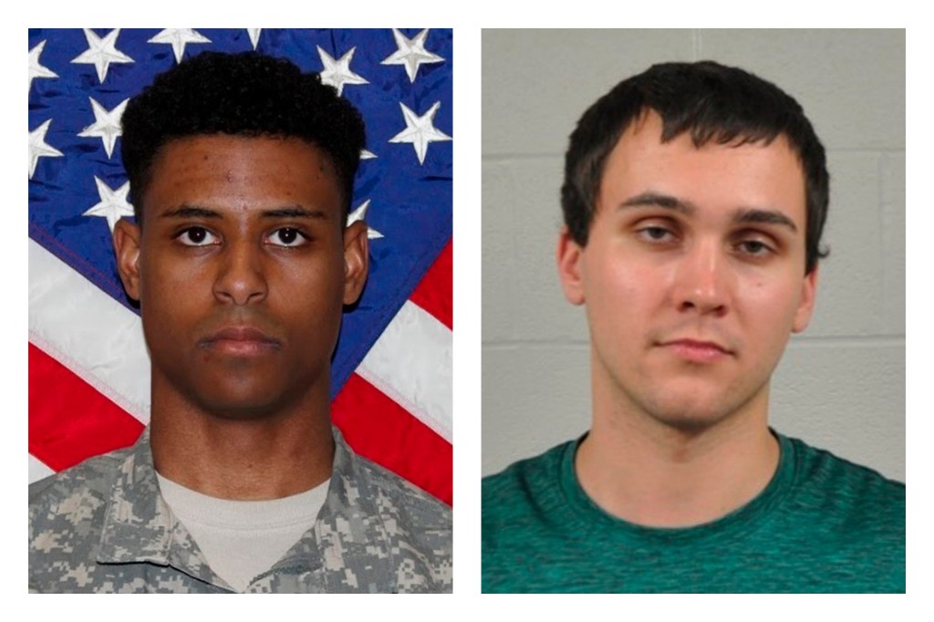 This combination of photos provided by the U.S. Army and the University of Maryland Police Department shows Richard Collins III, right, and Sean Urbanski. Prosecutors can present evidence that Urbanski, a white man charged with fatally stabbing Richard Co