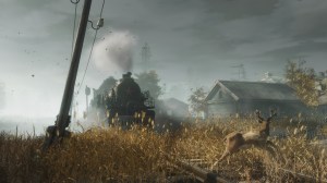 A train advances through the steppe in Metro Exodus, one of Matthew Gault's top games of 2019