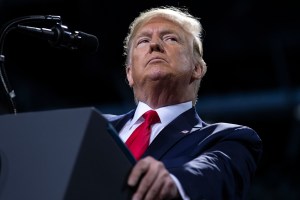 President Donald Trump speaks during a campaign rally at Kellogg Arena, Wednesday, Dec. 18, 2019, in Battle Creek, Mich. (AP Photo/ Evan Vucci)