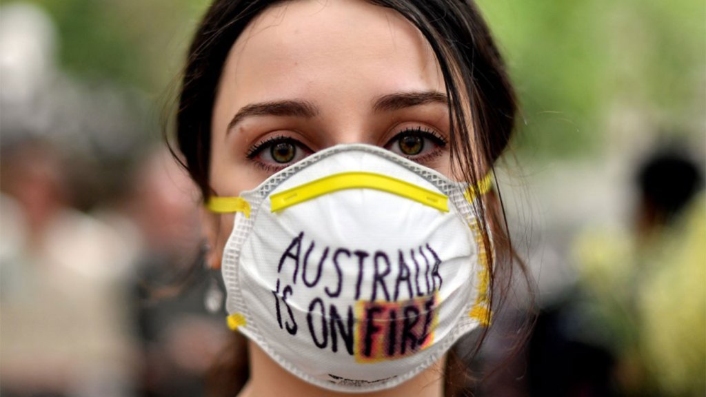 Protesta por los incendios forestales en Australia