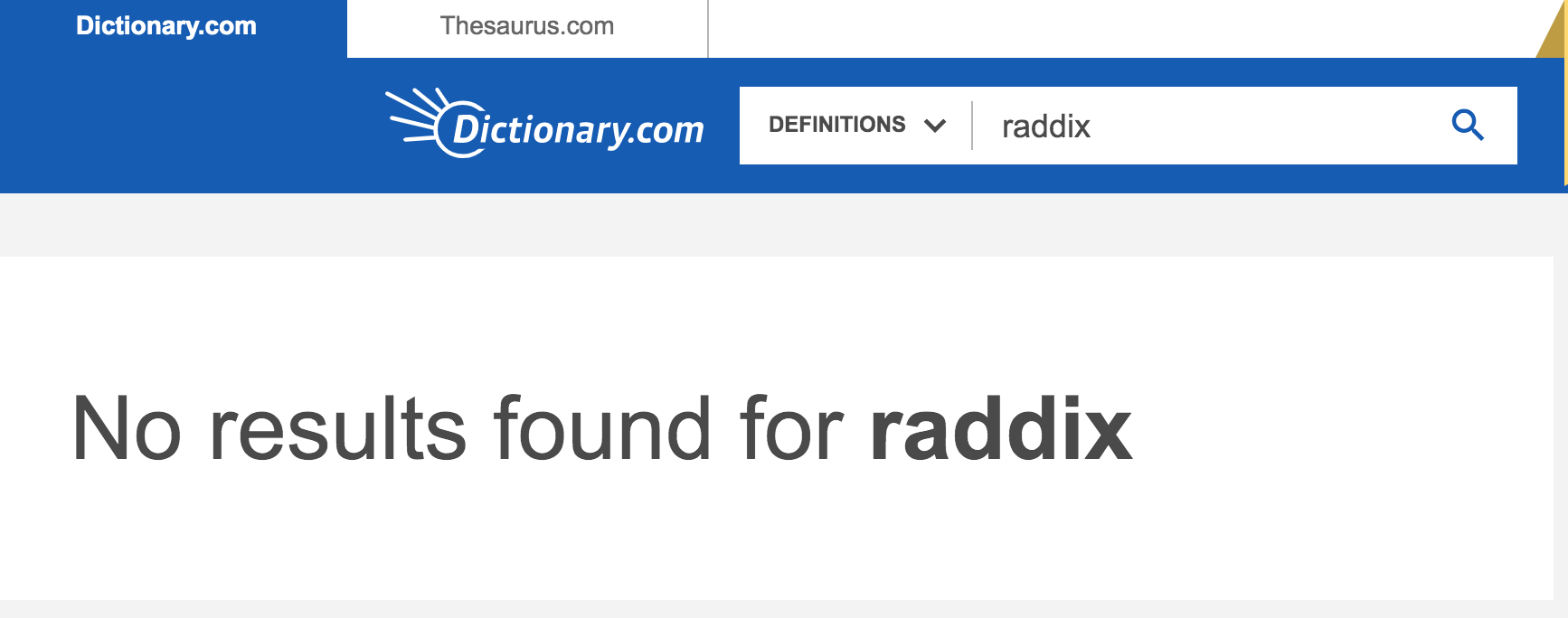 screenshot of dictionary.com's results for