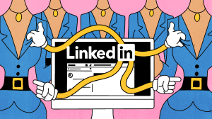 Ilustrasi tangan jahil menarik baju perempuan di Linkedin