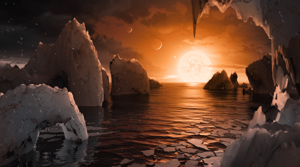 Concept art of TRAPPIST system exoplanet surface. Image: NASA/JPL-Caltech​