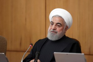 In this photo released by the official website of the Office of the Iranian Presidency, President Hassan Rouhani speaks in a cabinet meeting