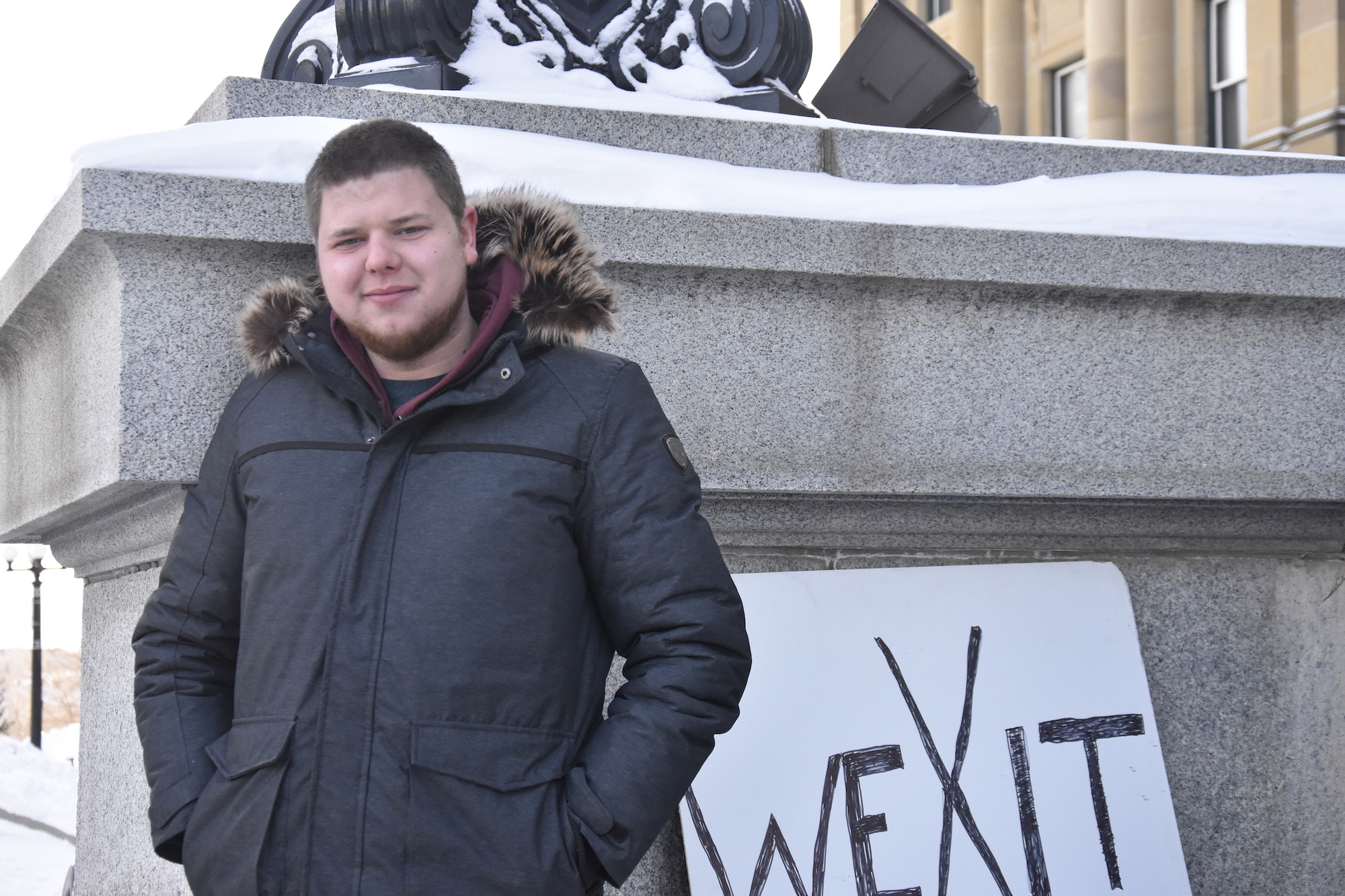 Jake Eskesen, a Wexiter organizer for Unify the West