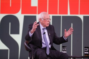 Sen. Bernie Sanders speaks to VICE News at the 2020 Iowa Brown & Black Presidential Forum in Des Moines on Monday, January 20, 2020. (Justin Hayworth/VICE News)​