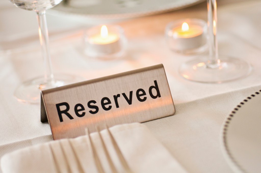 reservation at fine dining restaurant