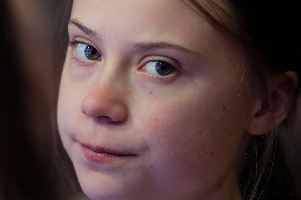 Swedish environmental activist Greta Thunberg attends the World Economic Forum in Davos, Switzerland, Tuesday, Jan. 21, 2020. The 50th annual meeting of the forum will take place in Davos from Jan. 21 until Jan. 24, 2020. (AP Photo/Michael Probst)​