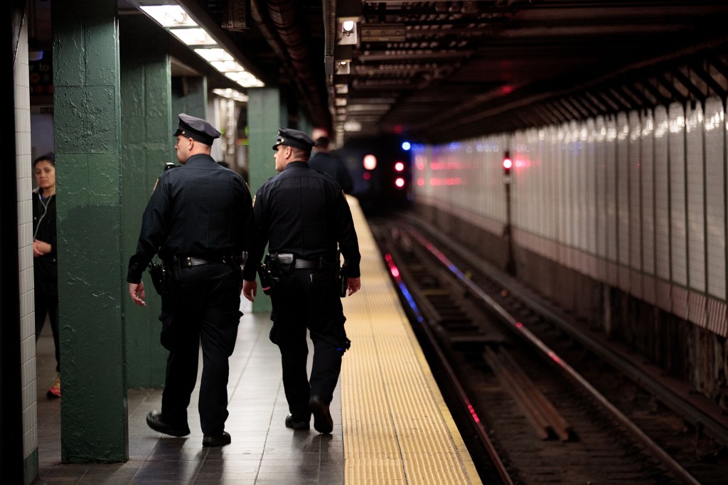 Police in the New York subway system