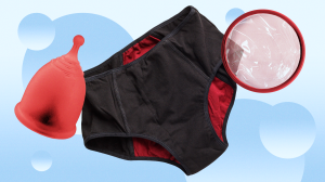 Menstrual cup, disc and underwear