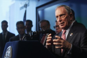 Mayor Michael Bloomberg at podium