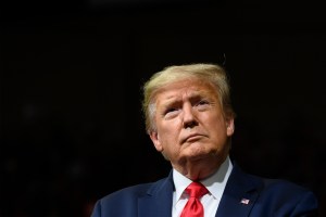 U.S. President Donald Trump delivers remarks at a Keep America Great rally in Phoenix, Arizona, on February 19, 2020.