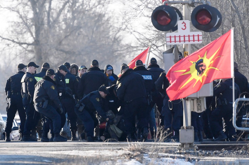 make an arrest at Tyendinaga Mohawk-led Rail Blockade