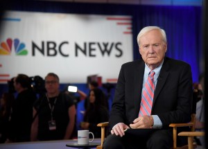 Chris Matthews of MSNBC waits to go on the air inside the spin room at Bally's Las Vegas Hotel & Casino after the Democratic presidential primary debate on February 19, 2020 in Las Vegas, Nevada.