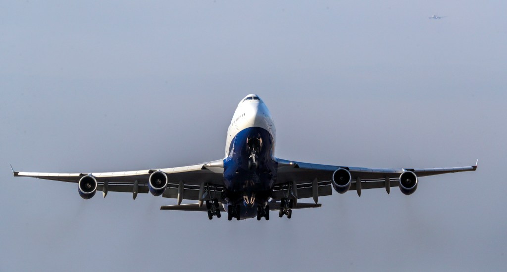 File photo dated 07/02/20 of a British Airways 747 plane taking off at Heathrow Airport. Steve Parsons/PA Wire URN:50302995 (Press Association via AP Images)​