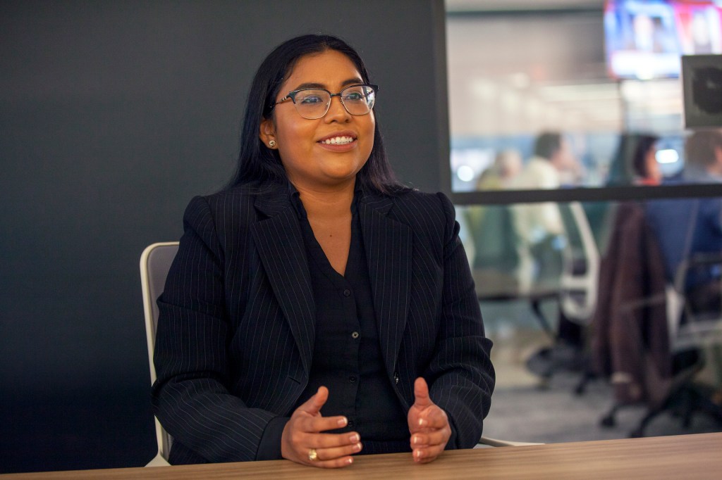 Jessica Cisneros, candidate for Texas 28th congressional district, is interviewed by CQ-Roll Call, Inc via Getty Images at their D.C. office on October 22, 2019.