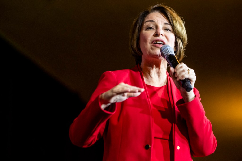 Democratic Presidential Candidate Sen. Amy Klobuchar (D-MN) speaks during a campaign rally at the Altria Theatre on February 29, 2020 in Richmond, Virginia.