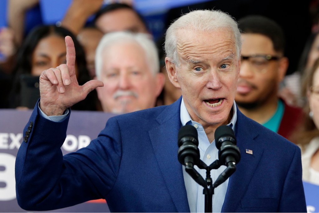 Democratic presidential candidate former Vice President Joe Biden gestures while speaking during a campaign rally Thursday, March 2, 2020, at Texas Southern University in Houston.