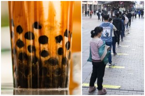 boba milk tea long line china coronavirus