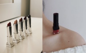 (Kiri) Gambar ilustrasi lipstik dari Patricia Palma via Unsplash. (Kanan) Foto tantangan meletakkan lipstik di tulang selangka via Weibo.