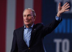 Democratic presidential candidate and former New York City Mayor Mike Bloomberg speaks at his Super Tuesday night rally at the Palm Beach Convention Center on March 03, 2020 in West Palm Beach, Florida.