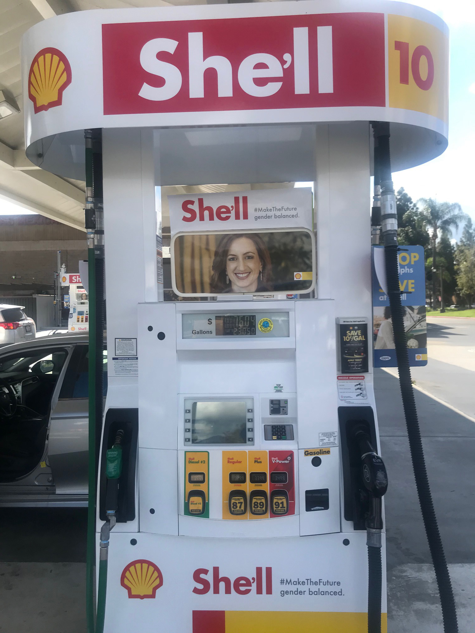 A gas pump rebranded as