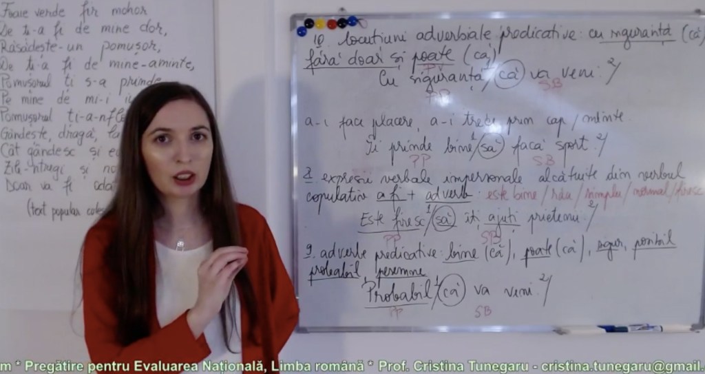 cristina tunegaru, ora de limba romana online, lectii pentru bac