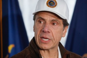 In this March 13, 2020, file photo New York Gov. Andrew Cuomo speaks during a news conference at a COVID-19 coronavirus infection testing facility at Glen Island Park, in New Rochelle, N.Y. (AP Photo/John Minchillo, File)