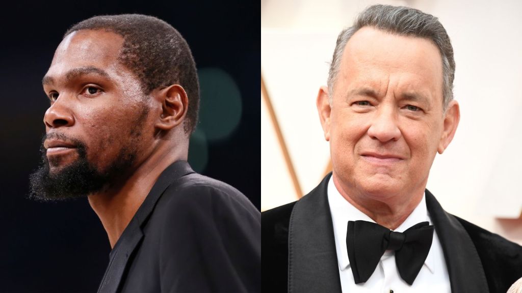 At left, Kevin Durant. At right, Tom Hanks.