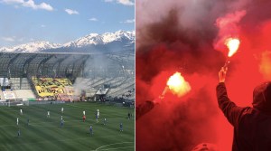 de Ultras van Lens en de Ultras van RWD Molenbeek