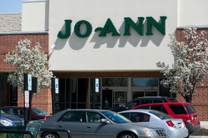 A logo sign outside of a Jo-Ann Fabrics retail store location in Columbia, Maryland on April 20, 2018. (Photo by Kristoffer Tripplaar/Sipa USA)(Sipa via AP Images)​