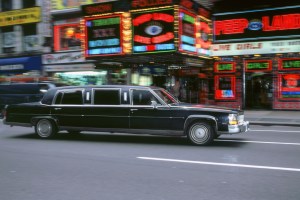 Black stretch limousine New York 1995