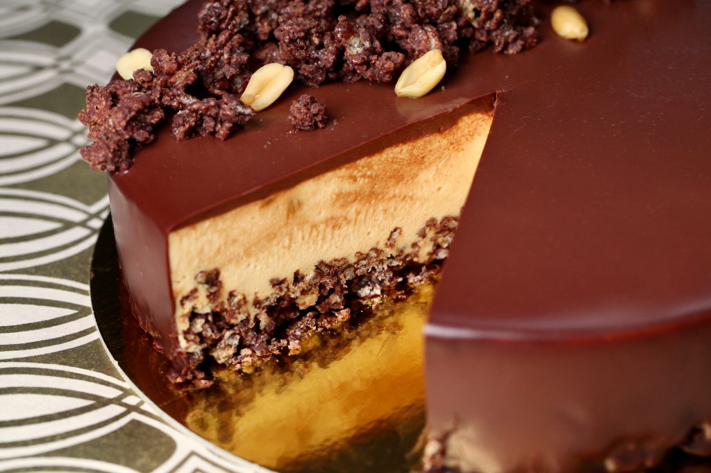 Peanut Butter Mousse Crunch Cake Recipe